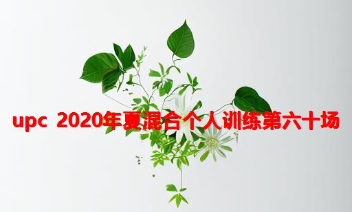 UPC 2020年夏混合个人训练第六十场